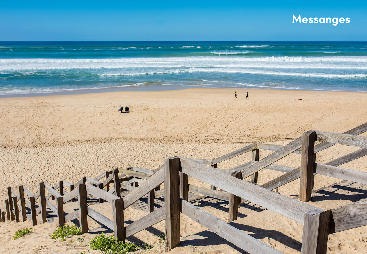 Messanges beach with ocean and dunes, a place to visit in the Landes.