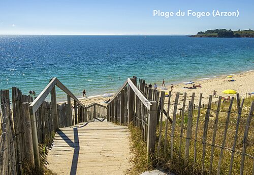 Acc�s � la Plage du Fogeo � Arzon, Morbihan, pour se baigner et se d�tendre.