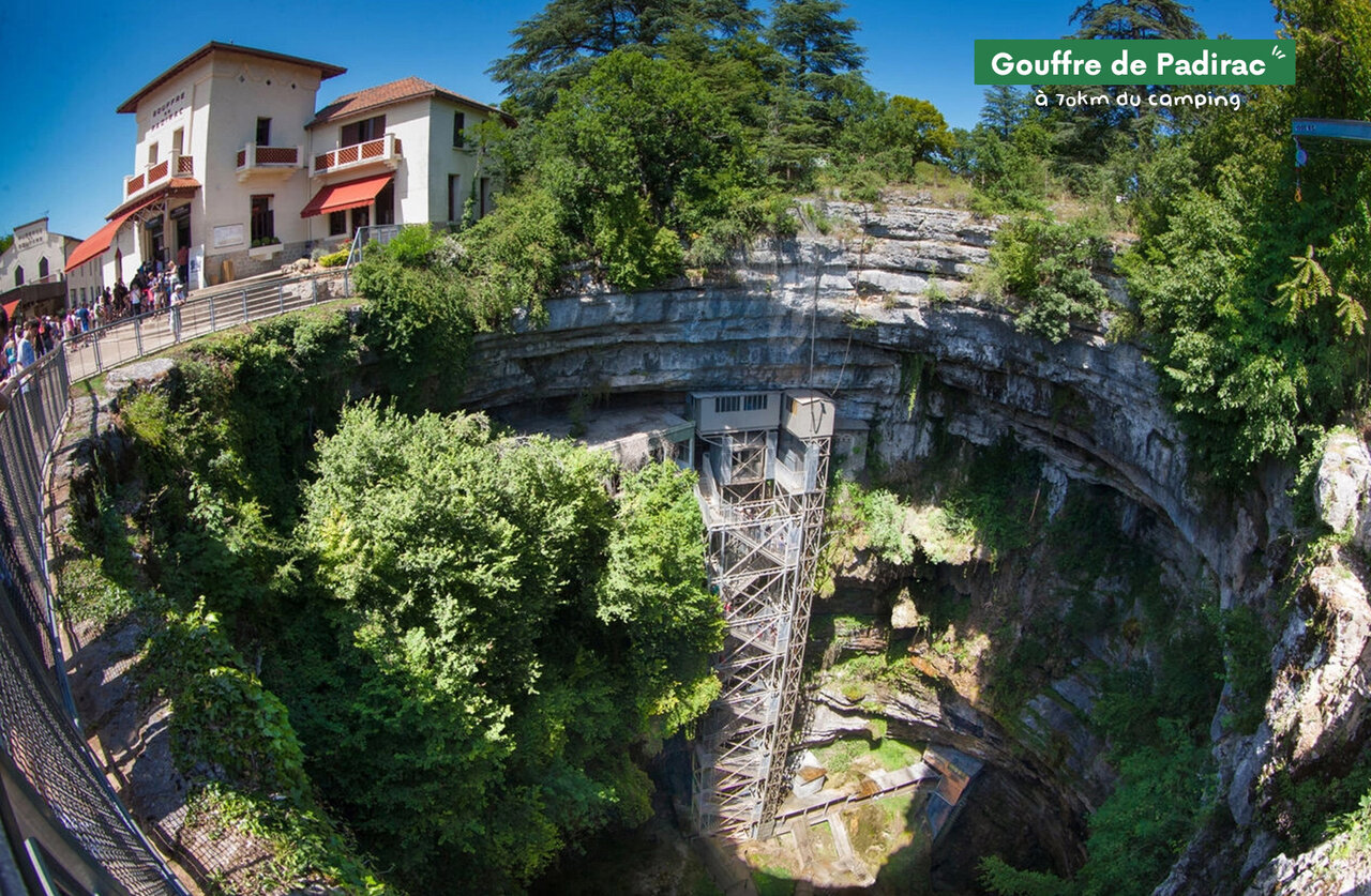 Gouffre de Padirac, impressive natural chasm with elevator, near the campsite.