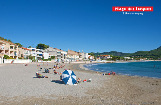 Strand Les Lecques in Saint-Cyr-sur-Mer, Var, f�r einen sonnigen Urlaub.