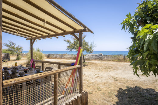 Terrasse Mobil-home mit Tisch, Meerblick, CAPFUN Marina d'Al�ria in Aleria (20).