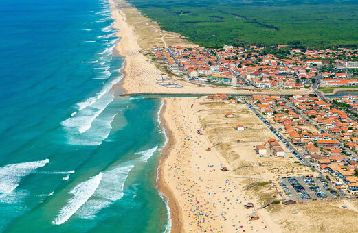 Strand, Ozean auf dem Campingplatz VAGUES OCEANES Marina Landes in Mimizan (40).