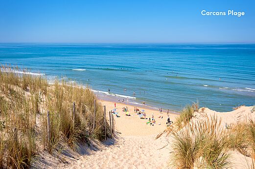Strand von Carcans mit Dünen und Meer, Ort nahe Carcans (33) zu besuchen.