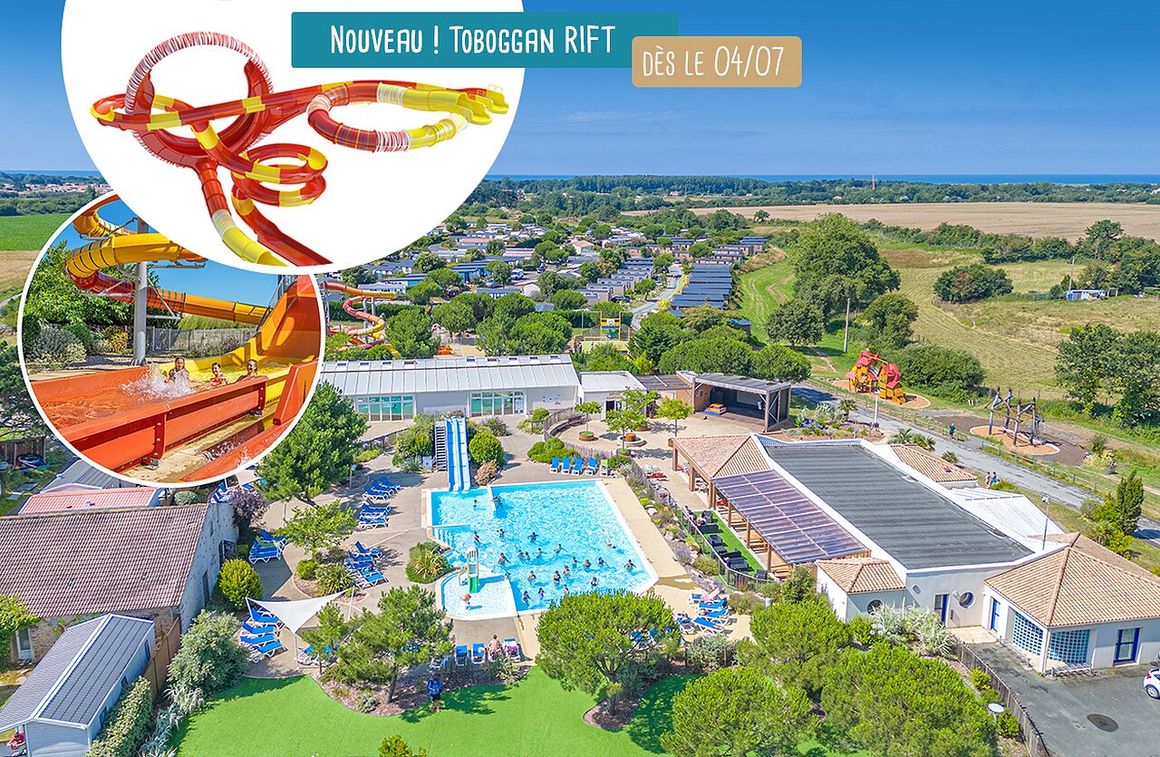 Neuer Toboggan Rift und Au�enpool im Camping VAGUES OCEANES Micheli�re, Givrand.