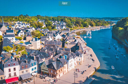 Port de Saint-Goustan à Auray, charmante ville historique en Bretagne.