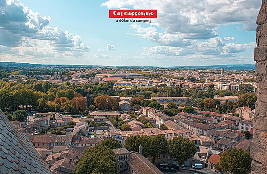 Panoramisch uitzicht op de historische stad Carcassonne, Occitani�, Frankrijk.