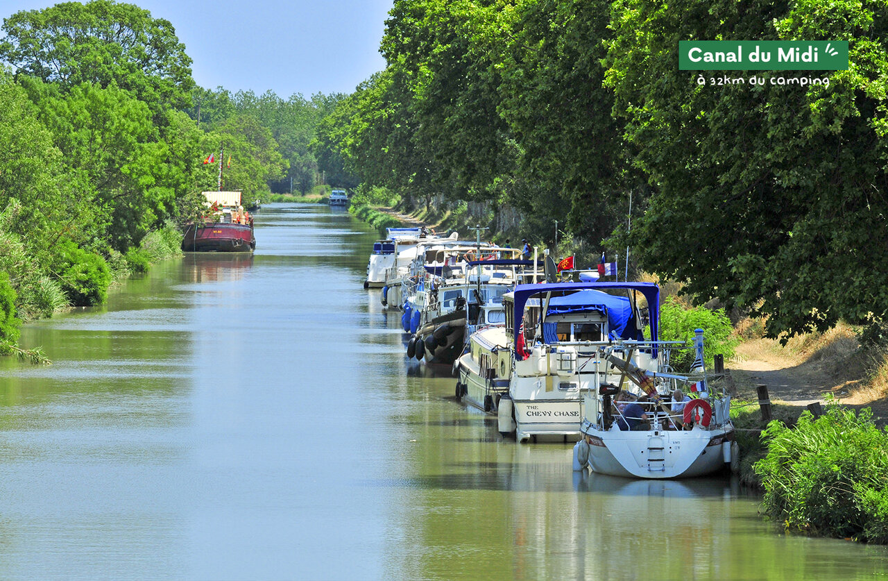 Boote am Canal du Midi vert�ut, Sehensw�rdigkeit nahe Marseillan-Plage.