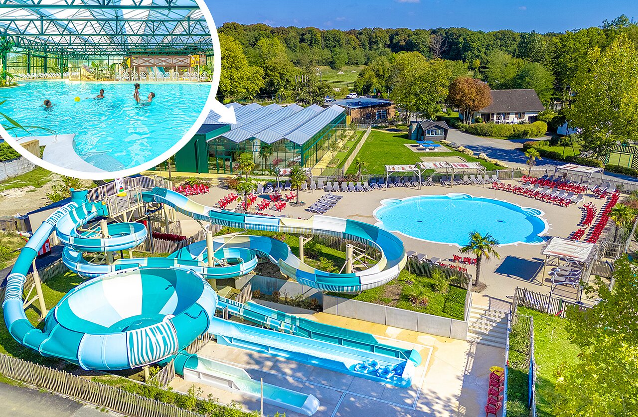 Riesenwasserrutschen und Schwimmb�der auf Campingplatz CAPFUN Parc de Paris Villevaud� (77).