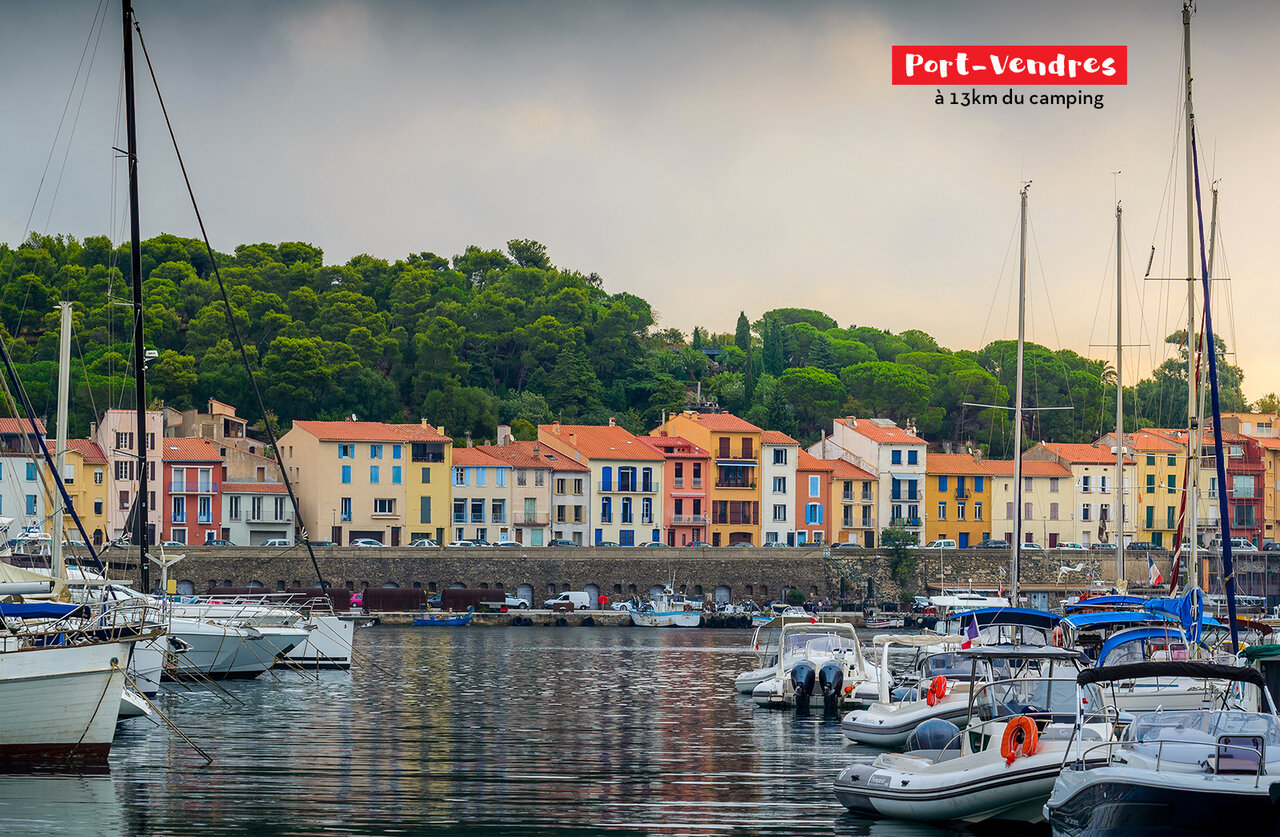Colorful marina in Port-Vendres, a must-visit place near the campsite.