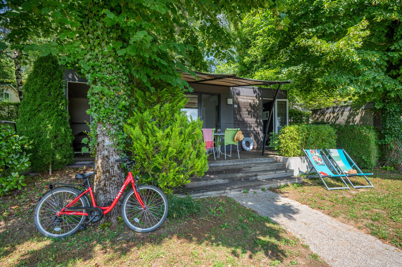 Modern Mobile home, shaded terrace, bicycle, sun loungers, CAPFUN Pergola, Marigny (39).