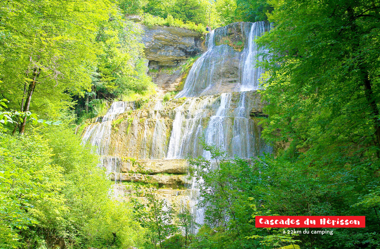 Magnificent H�risson Waterfalls, exceptional natural site to visit in the Jura region.