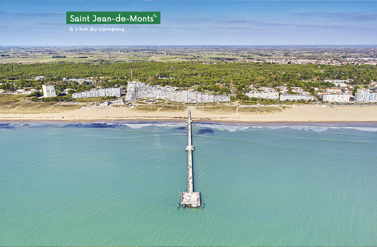 Langer Pier von Saint Jean-de-Monts, Strand und K�stenstadt in der Vend�e zu besuchen.
