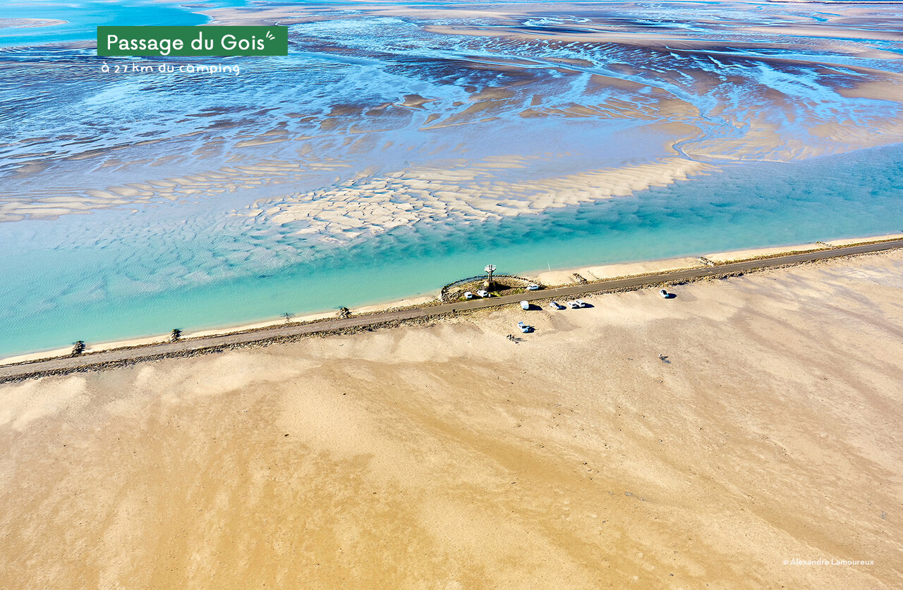 Passage du Gois, einzigartige Unterwasserstra�e in Vend�e, nahe dem Campingplatz zu besuchen.