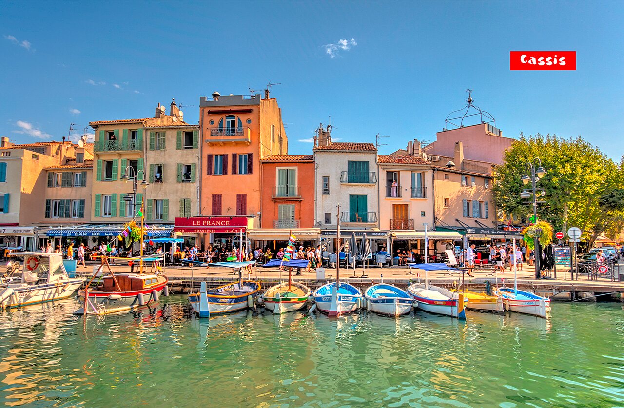Farbenfroher Hafen von Cassis, Provence-Alpes-C�te d'Azur, ein Ort in der N�he des Campings.
