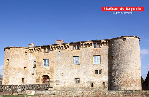 Schloss Bagnols, historisches Denkmal in der Nähe von Anse, Rhône.