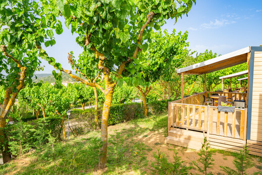 Mobilheim Terrasse auf Campingplatz CAPFUN Serra de Prades in Vilanova de Prades (43).