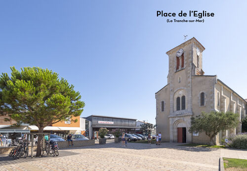 Kirchplatz, historisches Zentrum von La Tranche-sur-Mer, Vend�e, zu besuchen.