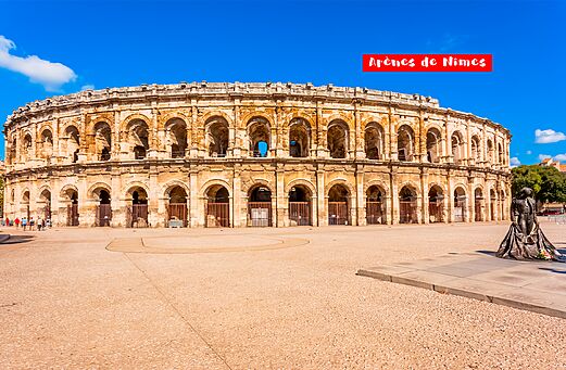 Arena's van Nîmes, historisch Romeins amfitheater te bezoeken in Gard.