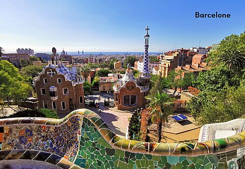 Park Güell von Gaudí in Barcelona, touristischer Ort in Katalonien zu besuchen.