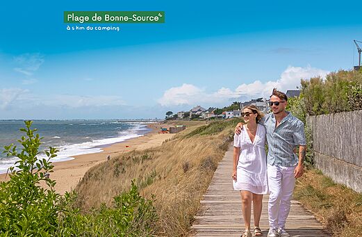 Strand Bonne-Source in Pornichet, Loire-Atlantique, Ausflugsziel nahe dem Campingplatz.