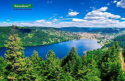 G�rardmer, See und Stadt in den Vogesen, nahe dem Campingplatz.