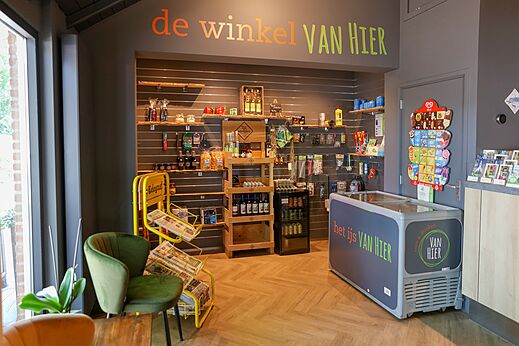 Campingladen mit lokalen Produkten und Eis, auf CAPFUN Wieskamp in Winterswijk Henxel.