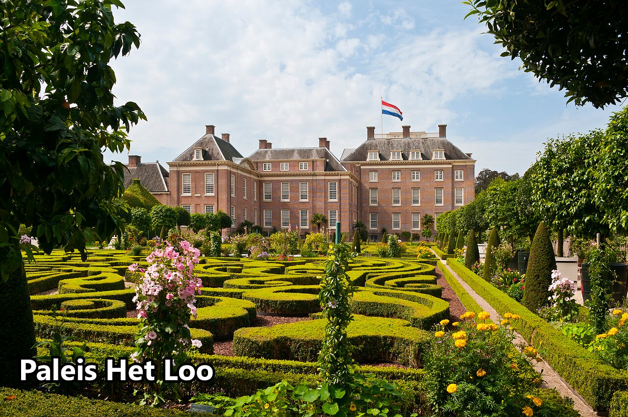 Palast Het Loo, pr�chtiges k�nigliches Schloss und G�rten in Apeldoorn, Niederlande.